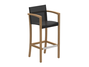 XQI - High teak garden stool with footrest by Royal Botania - view 2